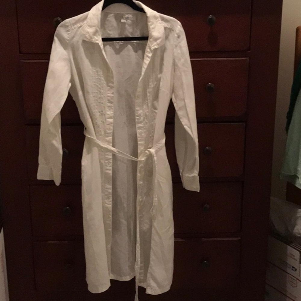 Boden white linen dress